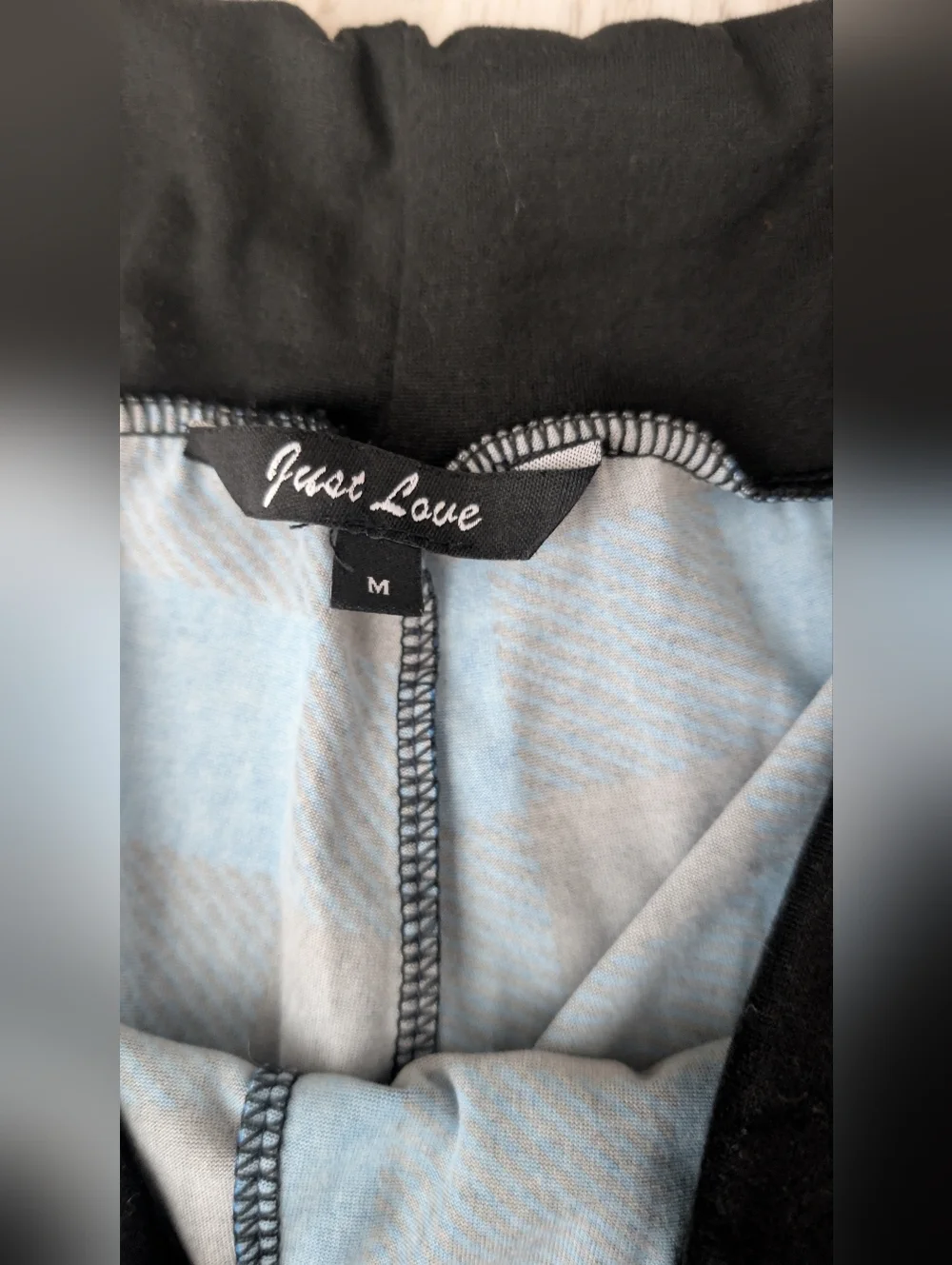 Just Love Light Blue and Black Plaid Lounge Pants